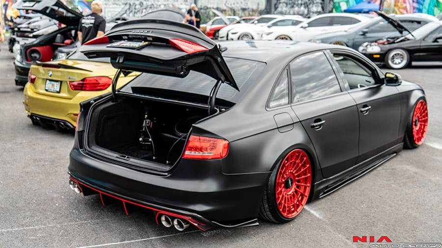 audi a4 rear spat lip body kit splitter ground effects audi a4 b8.5 rear lip