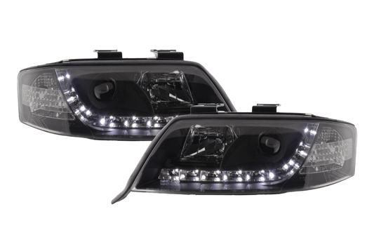 Audi A6 (C5 4B) Black LED Headlights with Daytime Running Lights (1997-2001)