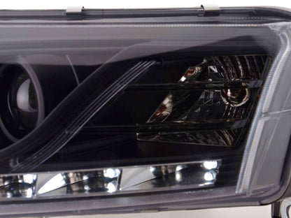 Audi A6 (C6 4F) Black Xenon LED Headlights with Daytime Running Lights (2004-2008)