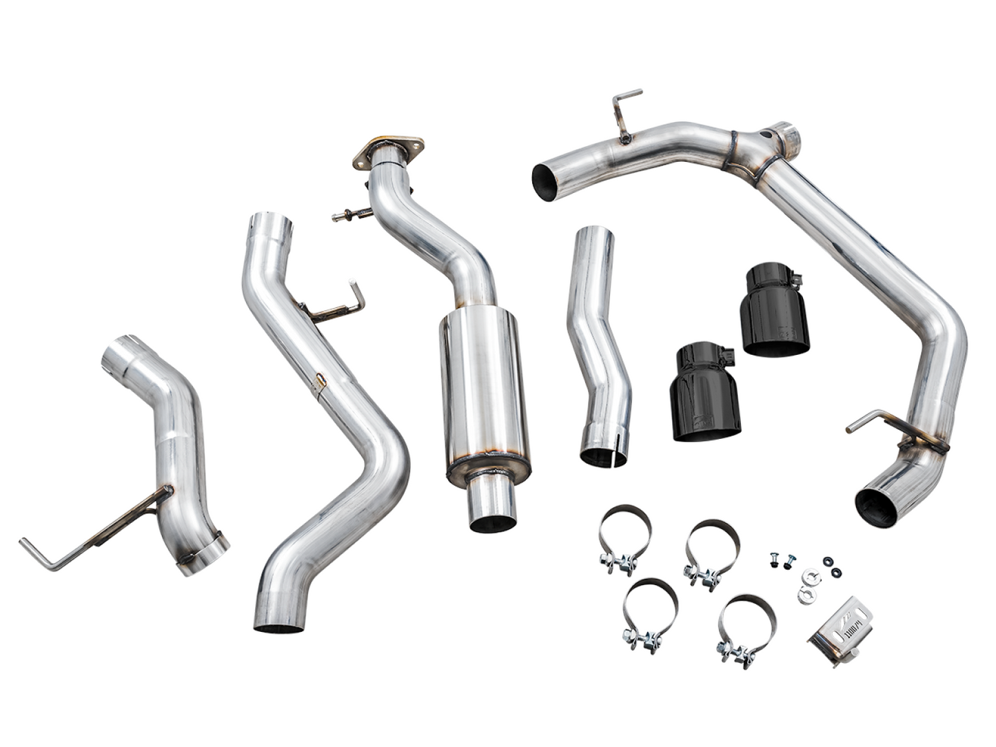 AWE Tuning 0FG Catback Exhaust for Ford Bronco with BashGuard - Dual 4.5" Diamond Black Tips 3015-33456