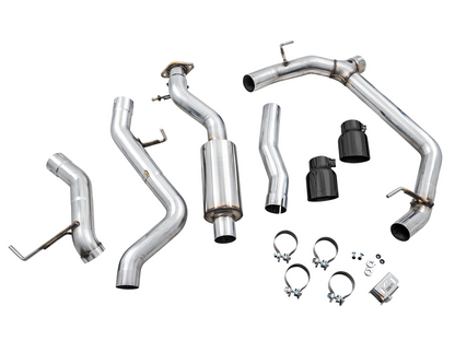 AWE Tuning 0FG Catback Exhaust for Ford Bronco with BashGuard - Dual 4.5" Diamond Black Tips 3015-33456