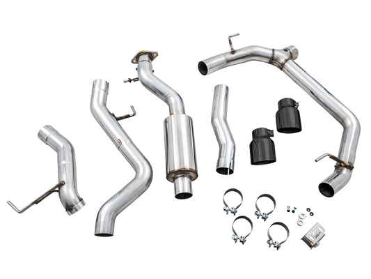 AWE Tuning 0FG Catback Exhaust for Ford Bronco with BashGuard - Dual 4.5" Diamond Black Tips 3015-33456