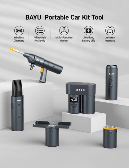 BAYU 6-in-1 Portable Car Emergency Kit | Pressure Washer + Vacuum + Jump Starter + More