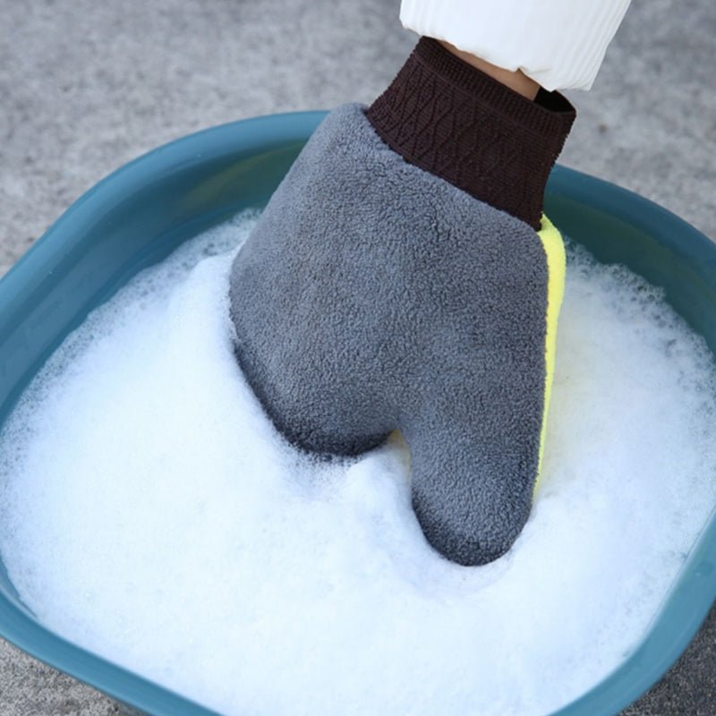 Bear Paw Coral Fleece Cleaning Gloves (2-Pack) | Scratch-Free | Lint-Free | 3 Colors