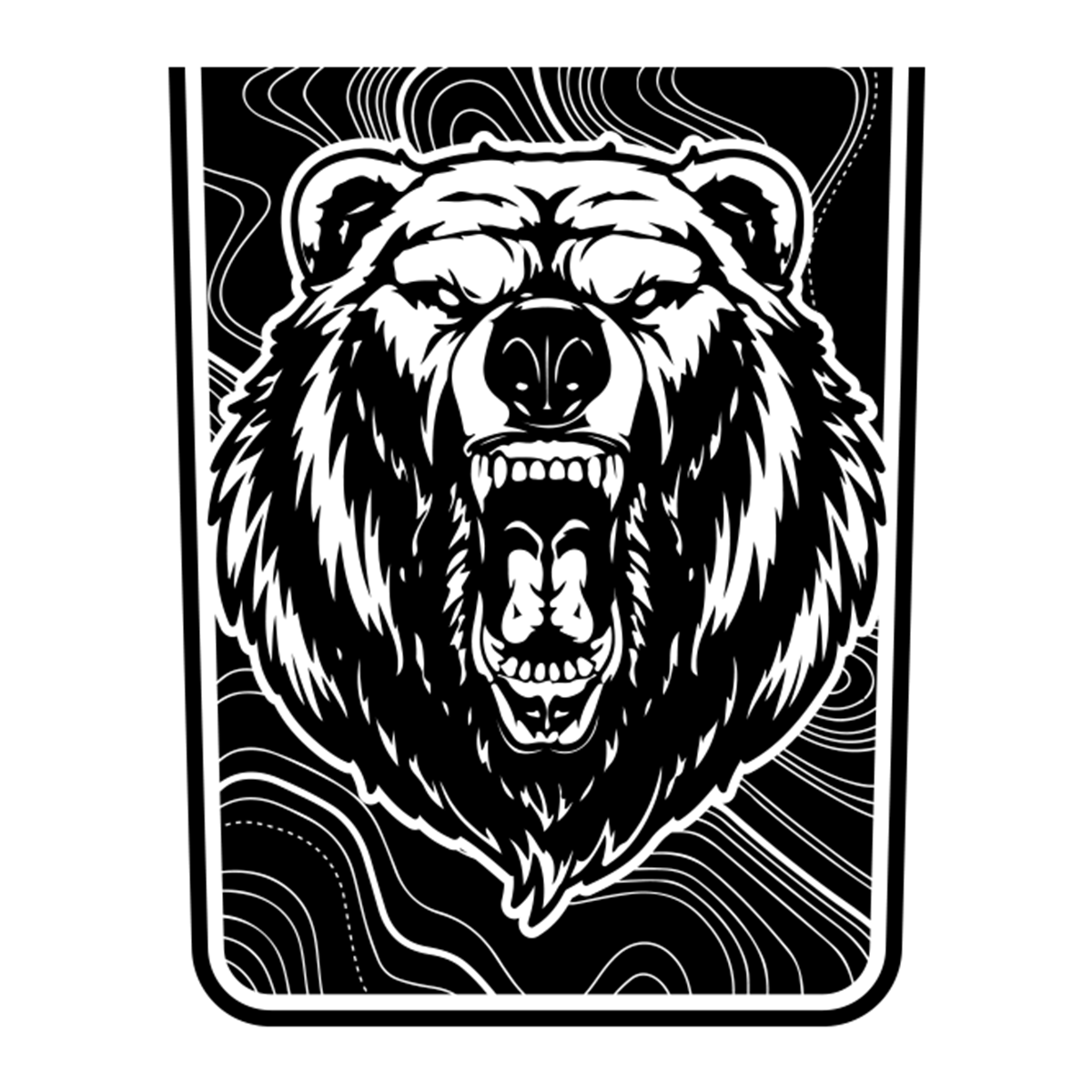 Black Bear Topography Hood Graphic
