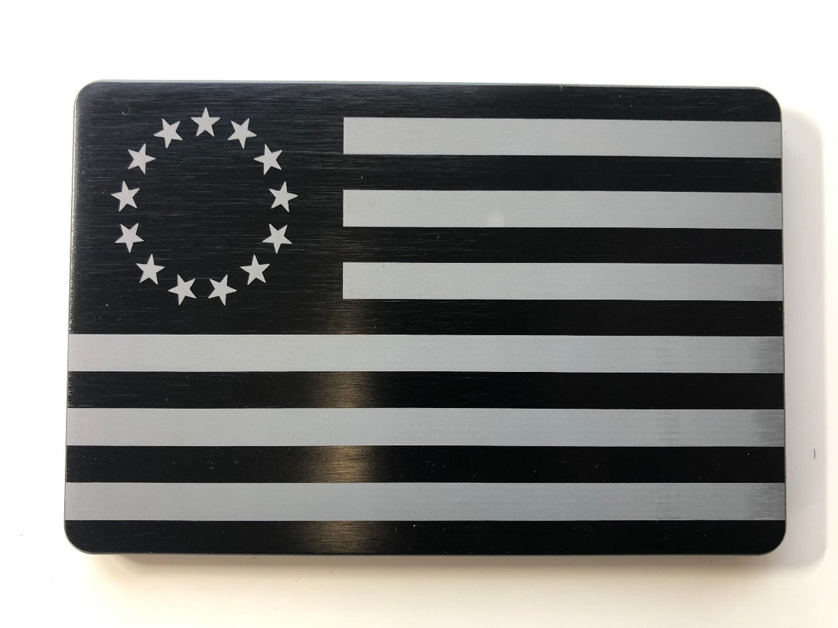 Betsy Ross Flag Laser Engraved Billet Aluminum Hitch Cover