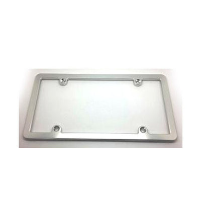 Billet Aluminum License Plate Frame Slim Silver