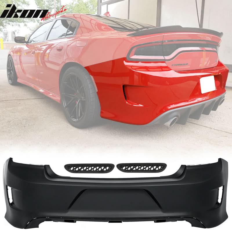 2015-2023 Dodge Charger Black Rear Diffuser Lip Clear Brake Light PP