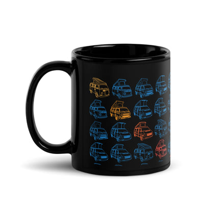 Rainbow Tile Black Glossy Mug