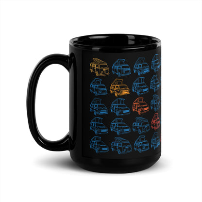 Rainbow Tile Black Glossy Mug