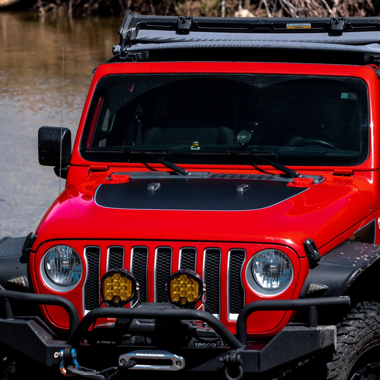 Black Topo Hood Graphic | fits Wrangler JL and Gladiator JT