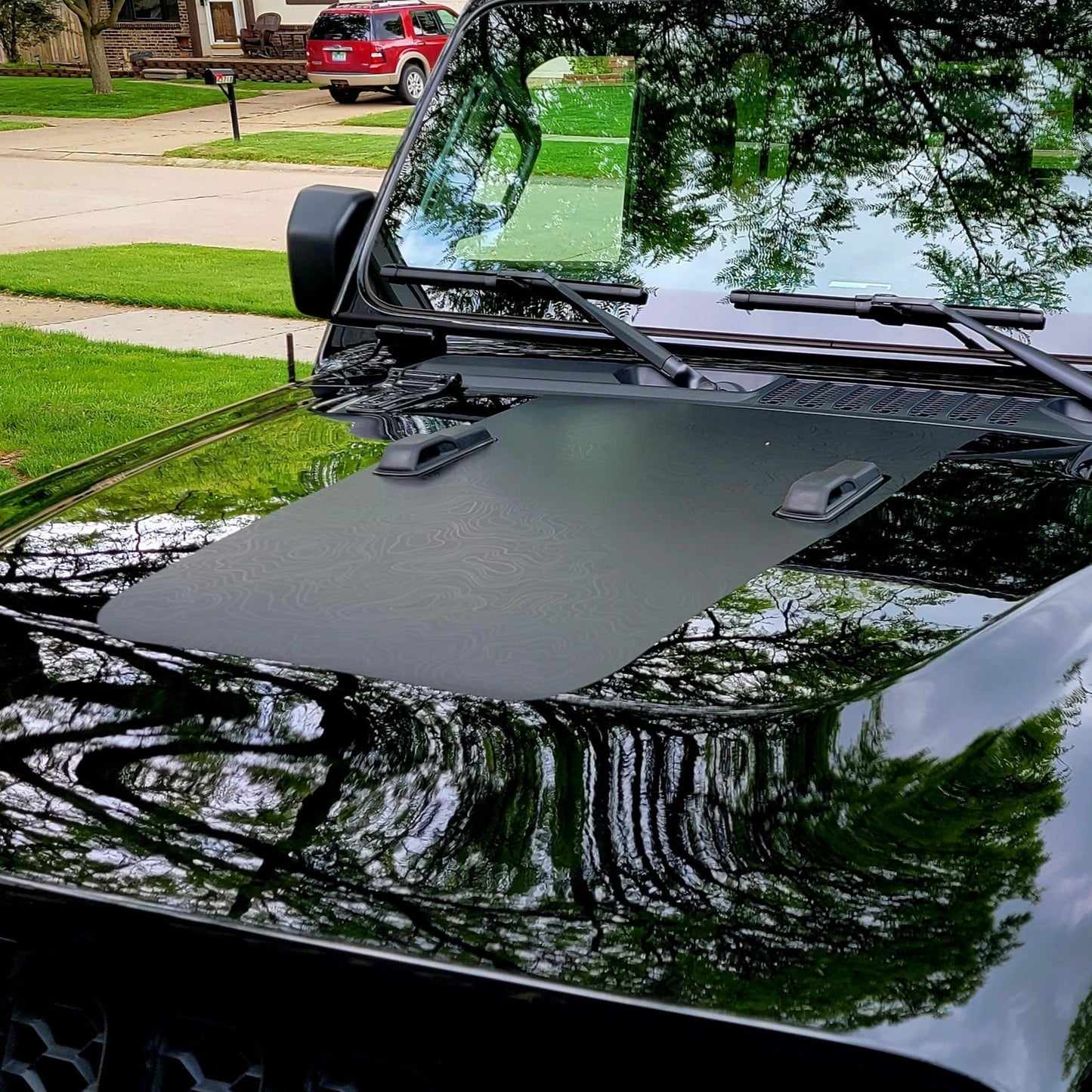 Black Topo Hood Graphic | fits Wrangler JL and Gladiator JT