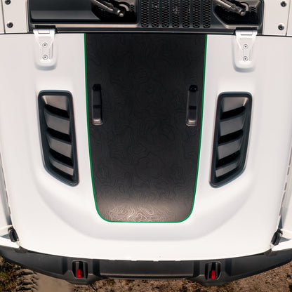 Hood Graphic for RUBICON | Black Topo - fits Wrangler JL & Gladiator JT