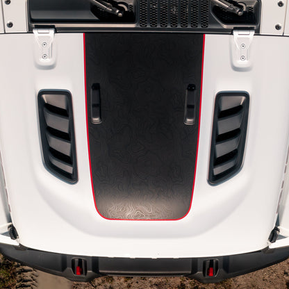 Hood Graphic for RUBICON | Black Topo - fits Wrangler JL & Gladiator JT