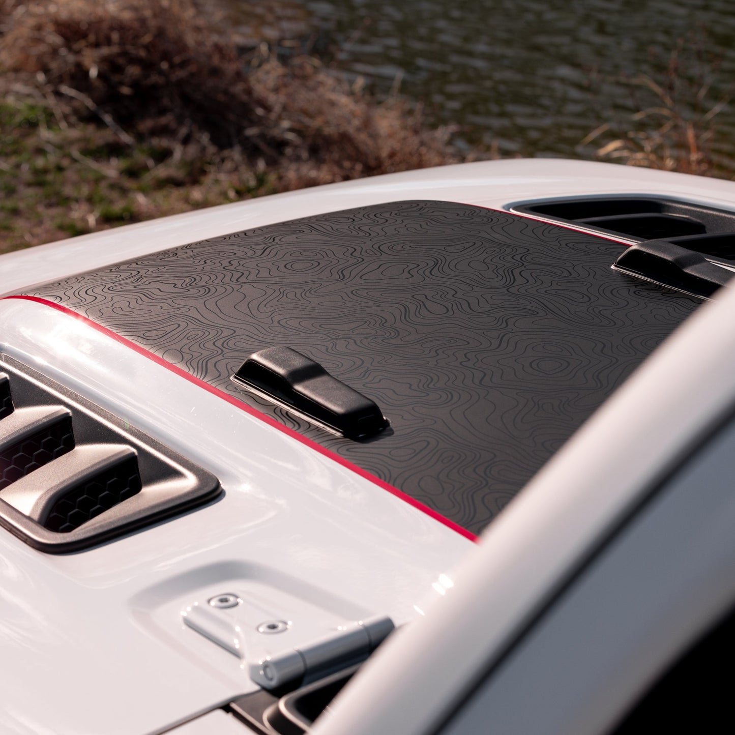 Hood Graphic for RUBICON | Black Topo - fits Wrangler JL & Gladiator JT