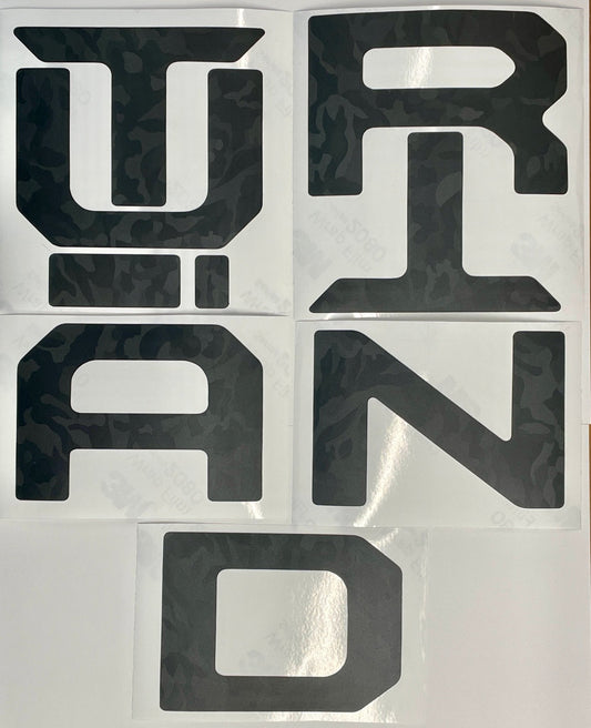 Black Shadow Camo Vinyl Decals Letter Inserts for 2022-2026 Tundra Tailgate