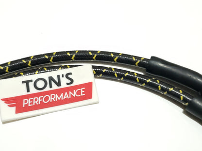 Cloth Braided Plug Wires Harley Sportster 2004 - 2006 / PAIR OF REPLACEMENT OEM LENGTH WIRES