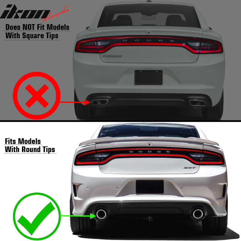 2015-2023 Dodge Charger Rear Diffuser V2 Side Lip Clear LED Brake Lamp