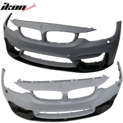 2015-2020 BMW F80 M3 F82 M4 P Style Black Front Bumper Lip 3PC PP
