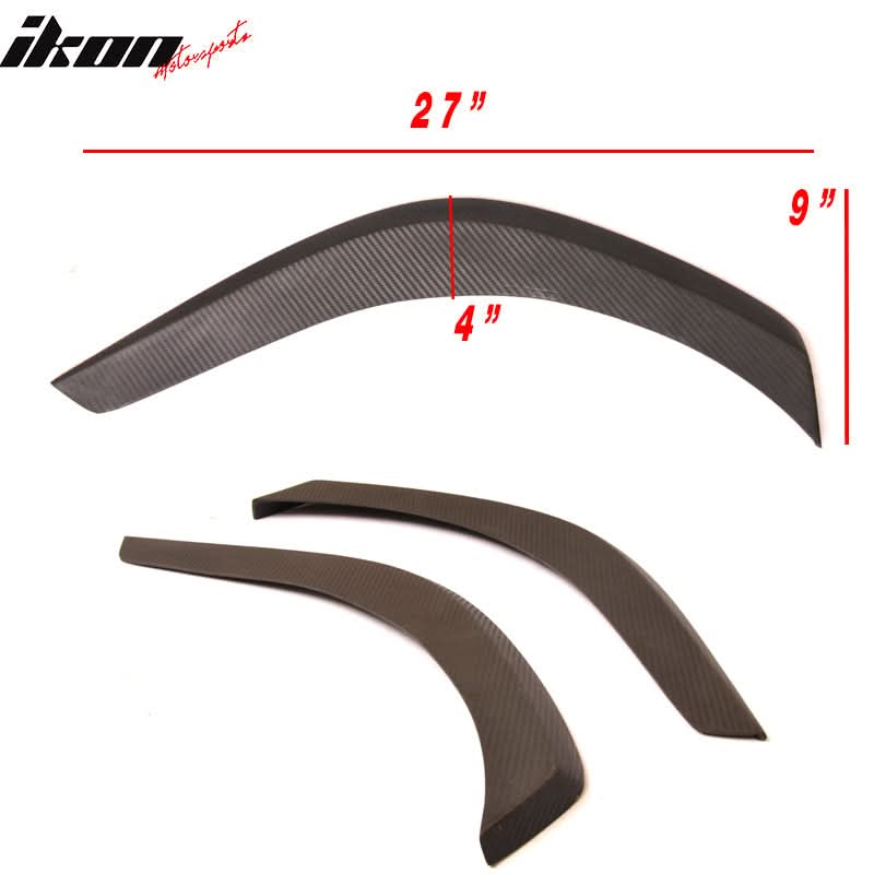 Universal 27x9" Carbon Fiber Print Front Rear Bumper Lip Splitter 2PCS