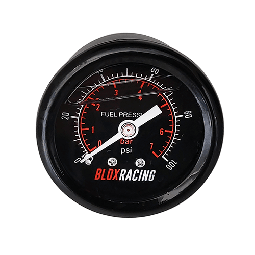 BLOX Racing Liquid-Filled Fuel Pressure Gauge 0-100psi