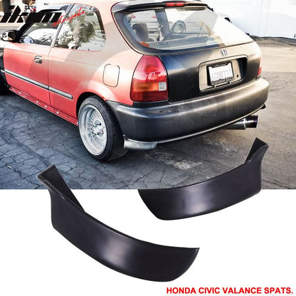 Fits 99-00 Civic T-R Front Bumper Lip +2PC Rear Bumper Lip Spats
