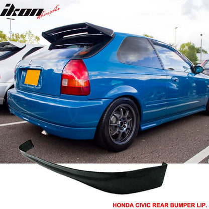 Fits Civic 96-98 3Dr SIR Front + Rear Bumper Lip Spoiler Black PU