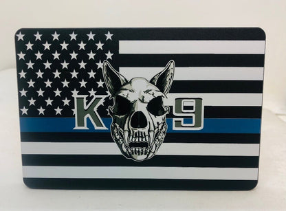 Blue Line K9 American Flag Full-Color Billet Aluminum Hitch Cover