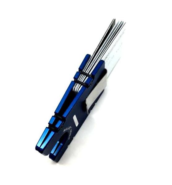 Blue Line With American Flag Police Officer - Aluminum Wallet