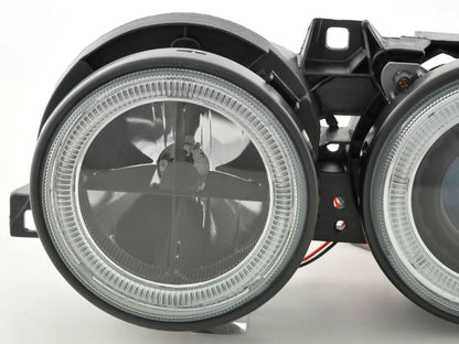 BMW 3-series E30 2/4 door. Black Angel Eyes Headlight Set (1987-1991)