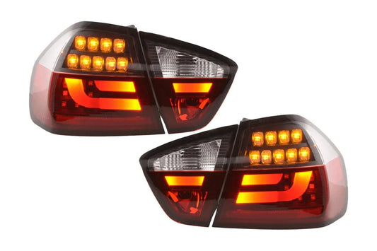 BMW 3-Series E90 Sedan Red/Black LED Taillights (2005-2008)