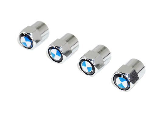 Chrome Valve Stem Tire Caps, Style: BMW