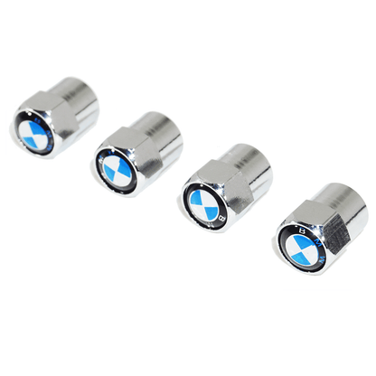 Chrome Valve Stem Tire Caps, Style: BMW
