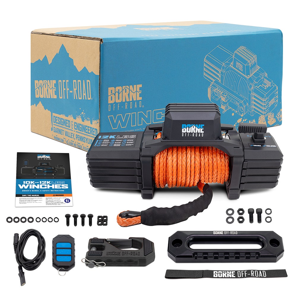 Borne Off-Road 12K Electric Winch with Synthetic Rope