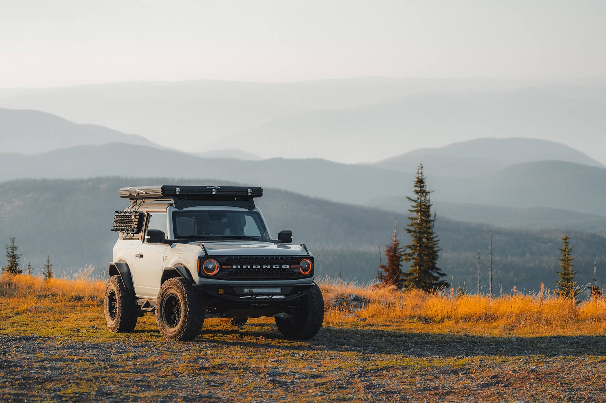 Overland Bronco with a Mountain Vista