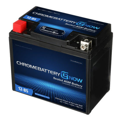 CHROME PRO BATTERY YTX12-BS Intelligent Bluetooth Enabled Motorcycle Battery BT-M00007