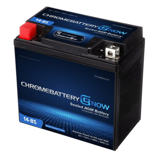CHROME PRO BATTERY YTX14-BS Intelligent Bluetooth Enabled Motorcycle Battery BT-M00009