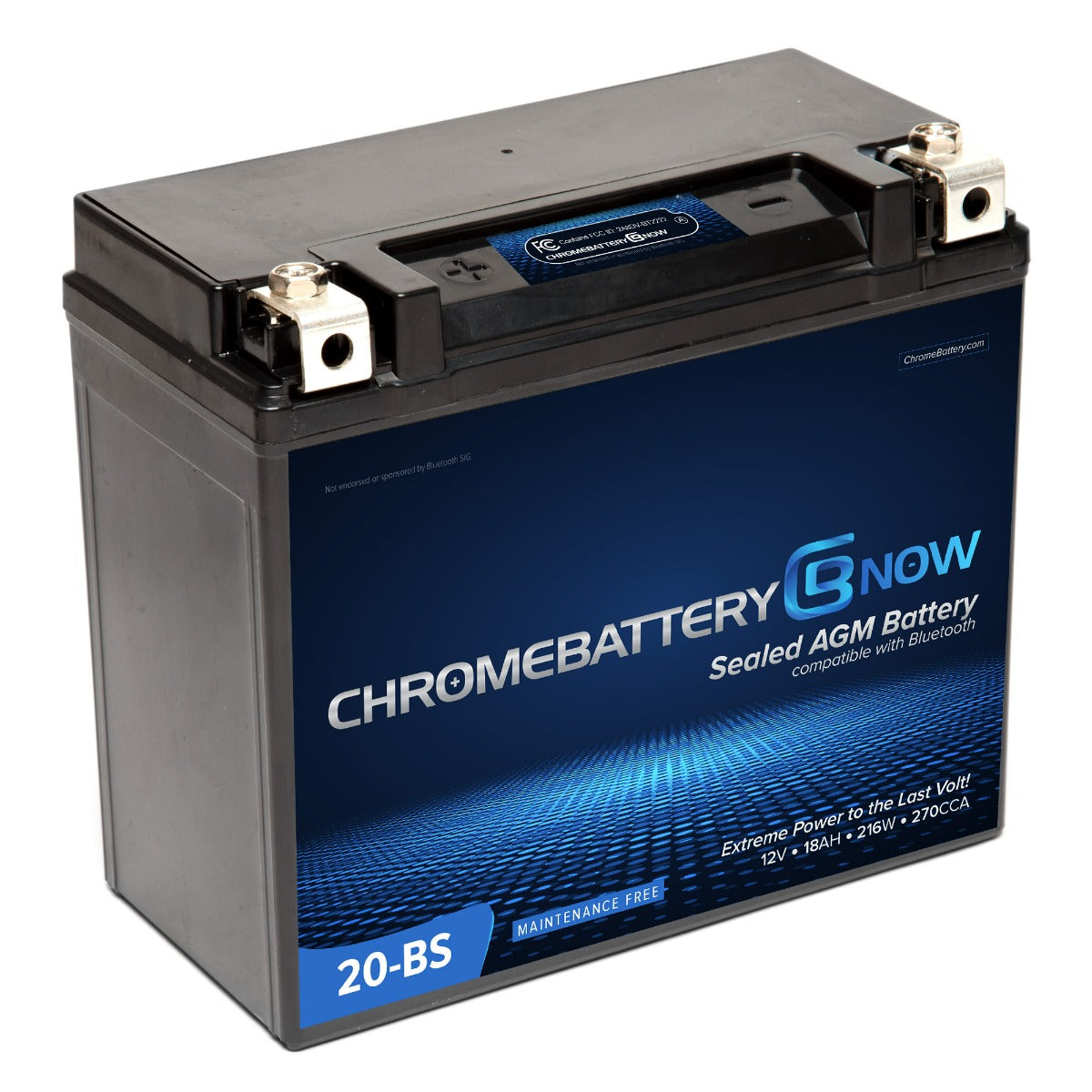 CHROME PRO BATTERY YTX20-BS Intelligent Bluetooth Enabled Motorcycle Battery BT-M00013