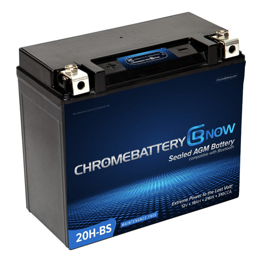 CHROME PRO BATTERY YTX20H-BS Intelligent Bluetooth Enabled Motorcycle Battery BT-M00032