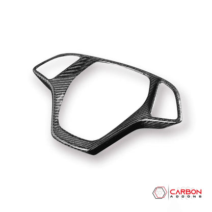 C7 Corvette 2014-2019 Carbon Fiber Steering Wheel Button Trim Cover