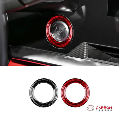 C8 Corvette Real Carbon Fiber Start/Stop Button Surround Trim Cover | Interior Upgrade (2020–2026)
