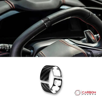 C8 2020+ Corvette Steering Wheel Racing Stripe Carbon Fiber Covers