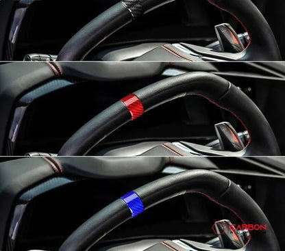 C8 2020+ Corvette Steering Wheel Racing Stripe Carbon Fiber Covers