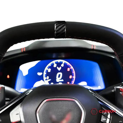 C8 2020+ Corvette Steering Wheel Racing Stripe Carbon Fiber Covers