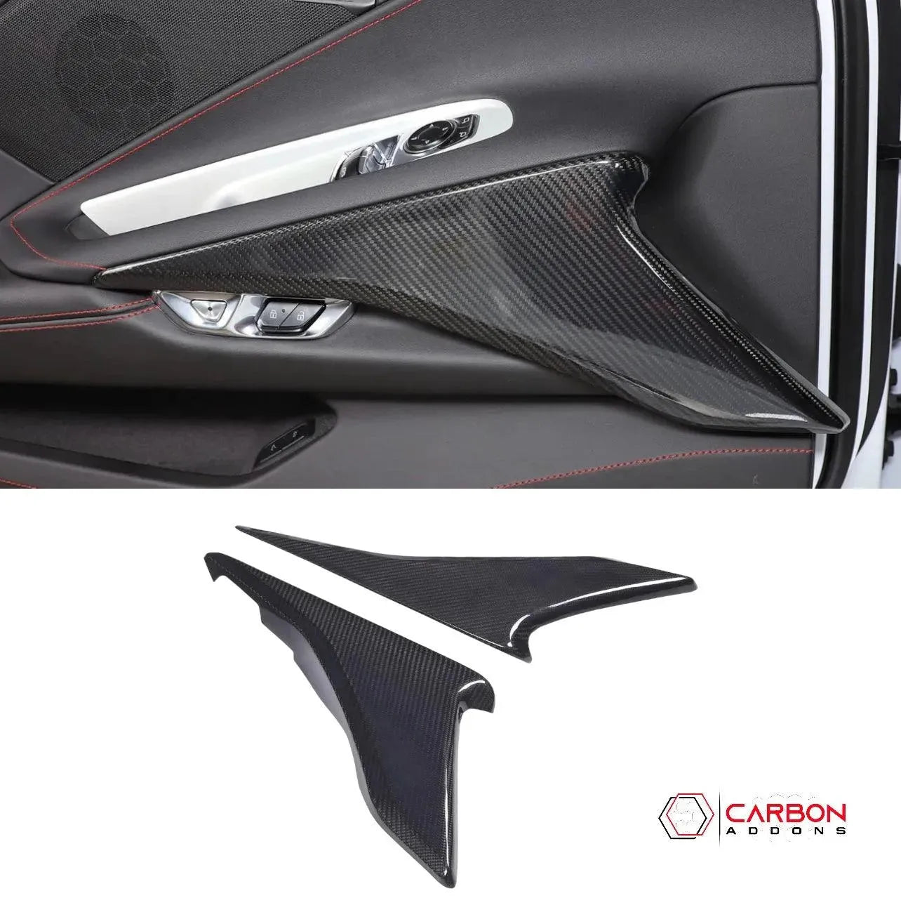 C8 Corvette Real Carbon Fiber Lower Door Panel Trim Covers | Interior Upgrade (2020–2026)