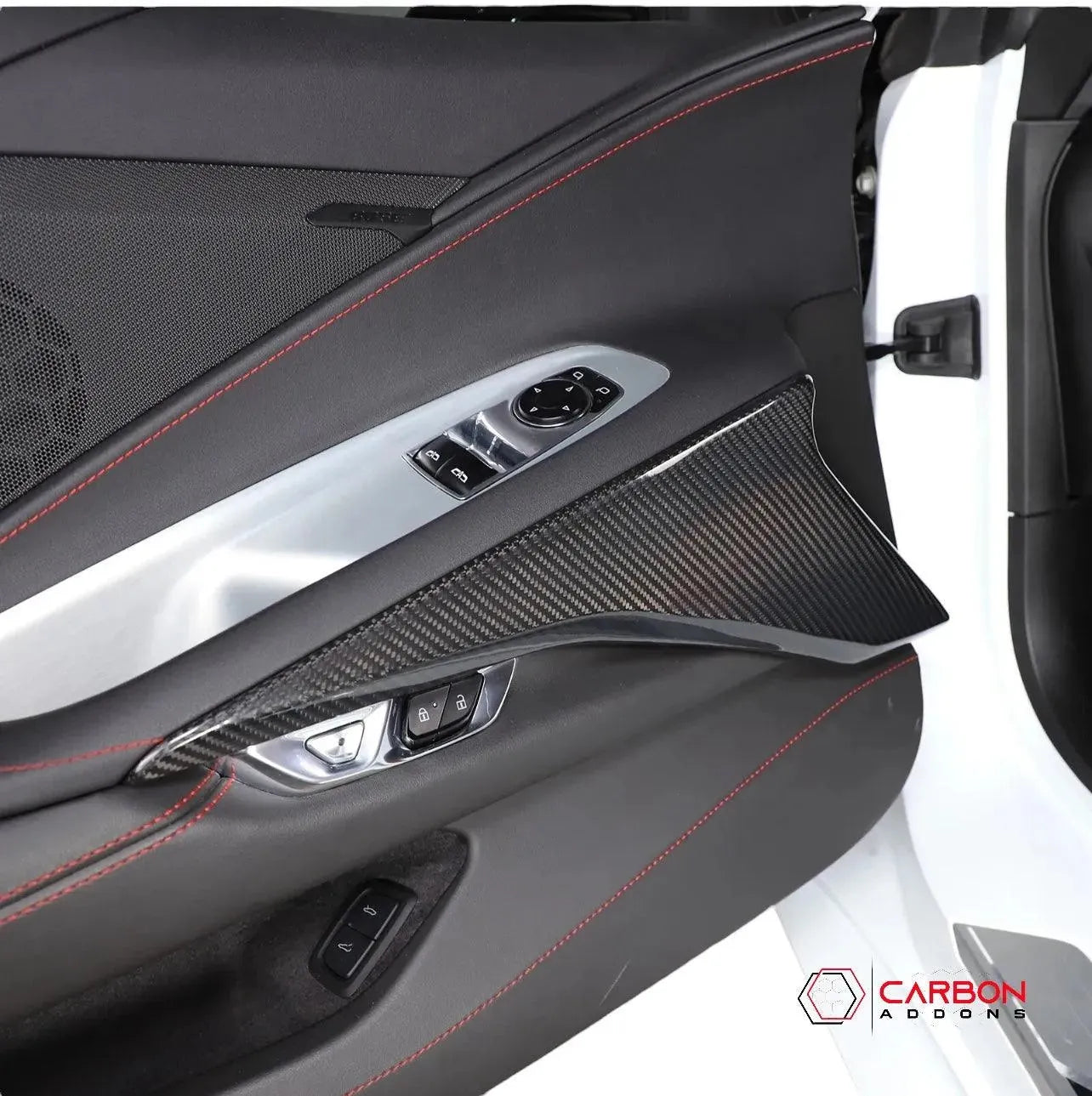 C8 Corvette Real Carbon Fiber Lower Door Panel Trim Covers | Interior Upgrade (2020–2026)