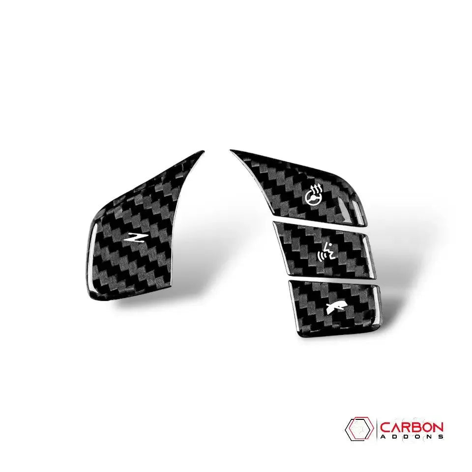 C8 Corvette Real Carbon Fiber Steering Wheel Button Covers | Heated & Non-Heated (2020–2026)