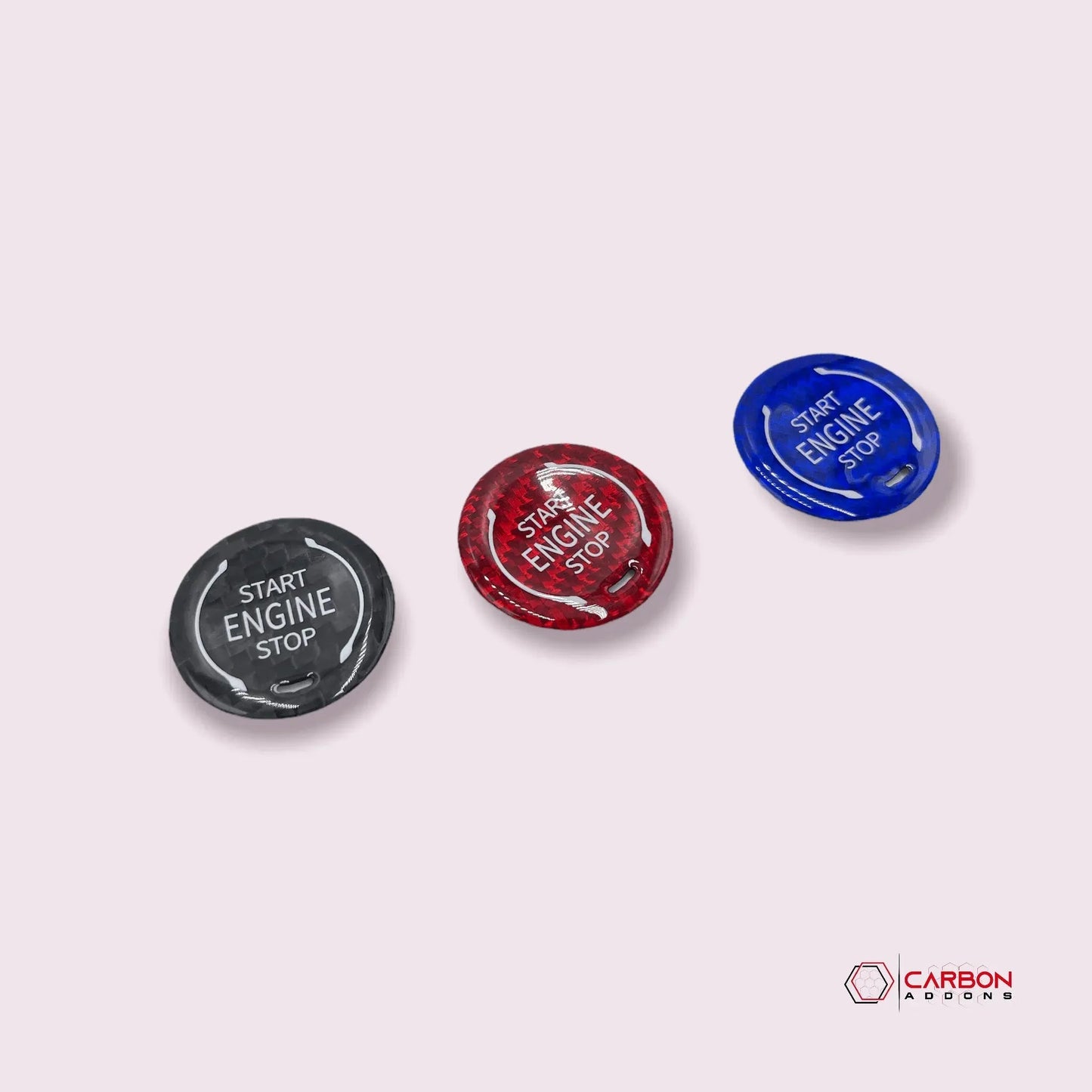 C8 Corvette Real Carbon Fiber Engine Start/Stop Button Cover | Black, Red & Blue (2020–2026)