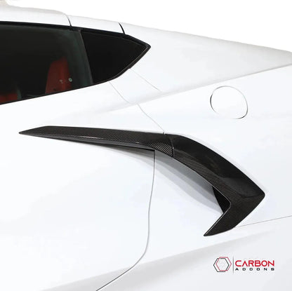 C8 Corvette Stingray Carbon Fiber Side Scoop Boomerang Trim Covers (4-Piece Set) | Exterior Upgrade (2020–2026)