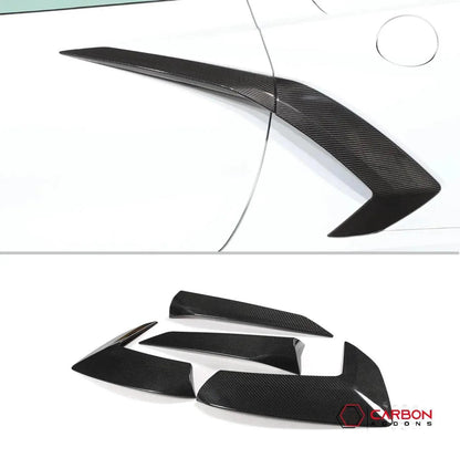 C8 Corvette Stingray Carbon Fiber Side Scoop Boomerang Trim Covers (4-Piece Set) | Exterior Upgrade (2020–2026)